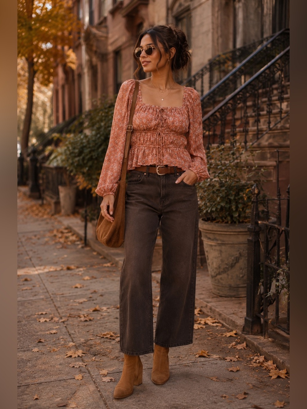 NWT Anthropologie Moon River Copper Metallic Smock Top